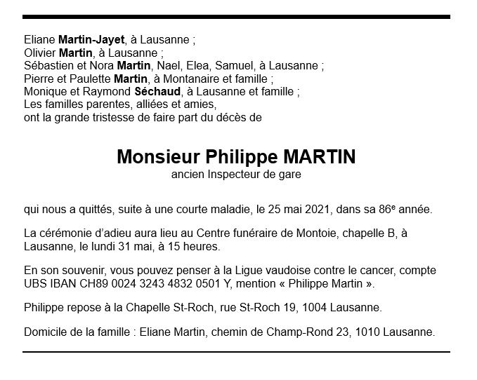 Philippe MARTIN Pompes Funèbres Générales